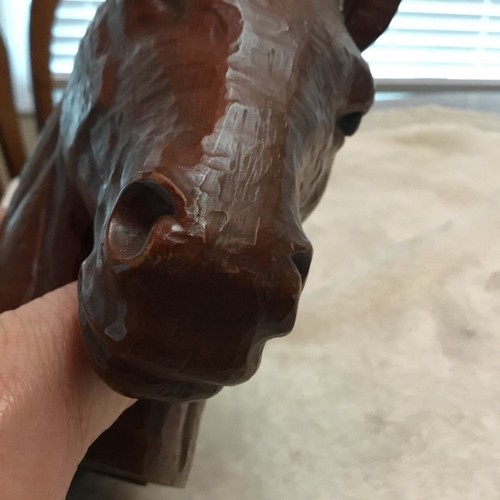 Vintage 1990 Faux Carved Wood 6" Horse Head by Red Mill - Picture 4 of 9