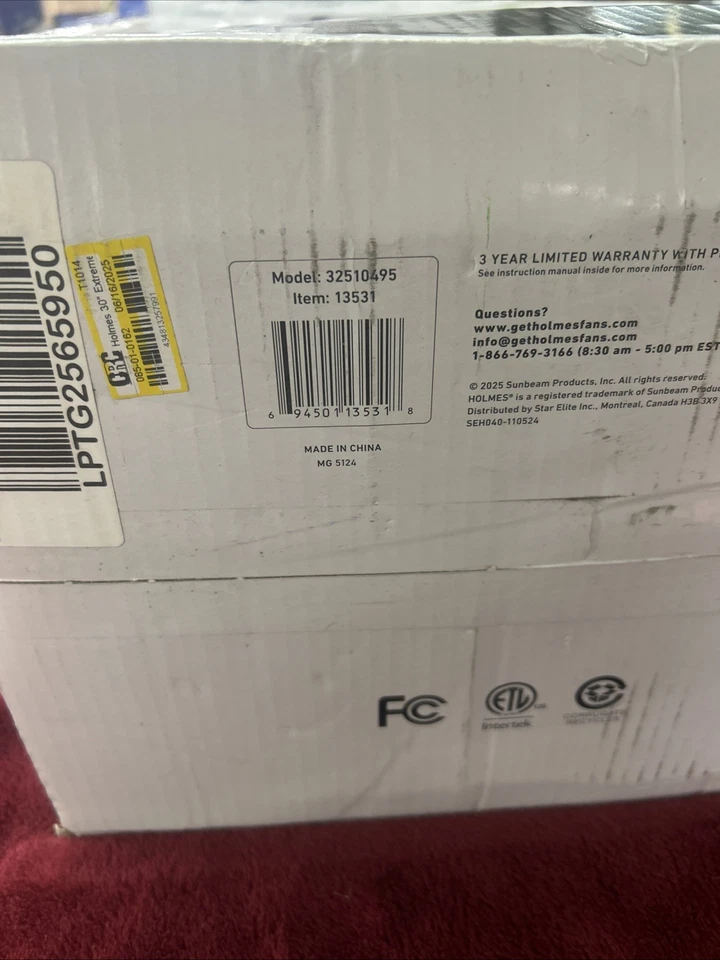 Holmes ExtremeBreeze Alta Velocidad 30” Ventilador Termostato Programable y Control Remoto Foto 2 de 4