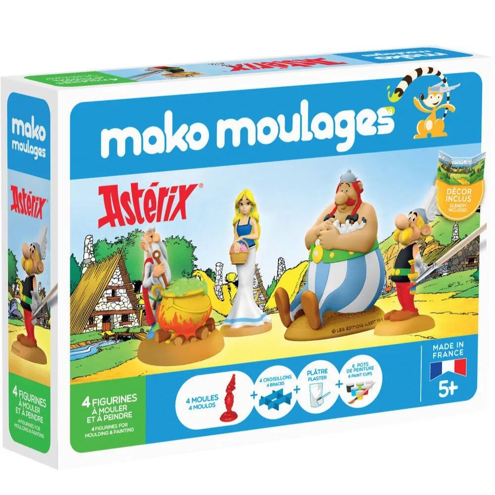 Mako Moulages Coffret Astérix avec 4 moules activité manuelle plâtre et peinture