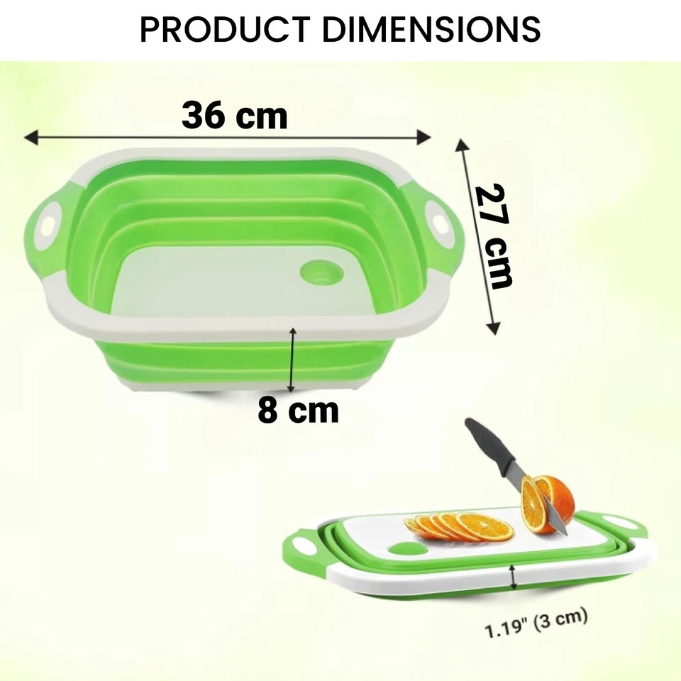 Multifunction Collapsible Cutting Board Basket 3 In 1 Sink Chopping Board New - Image 3 of 4