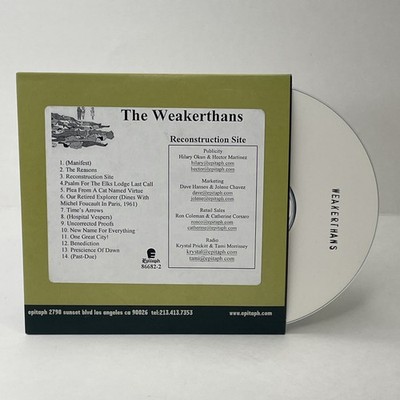 The Weakerthans Reconstruction Site CD 2003 Promotional Advance Rare Indie Emo