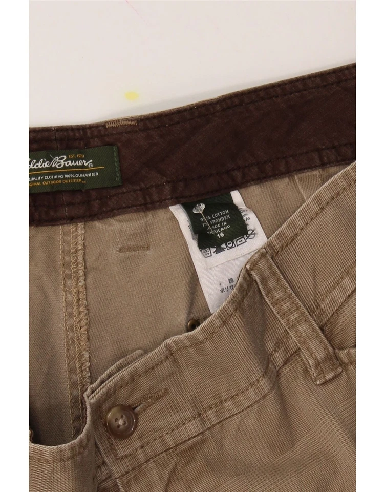 Pantalones informales EDDIE BAUER Bootcut para mujer EE. UU. 16 2XL W38 L31 beige a cuadros DD18 Foto 3 de 3