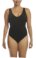 TYR  One Piece Swimsuit Women's Sz L Black UPF 50+ Protection Control Fit