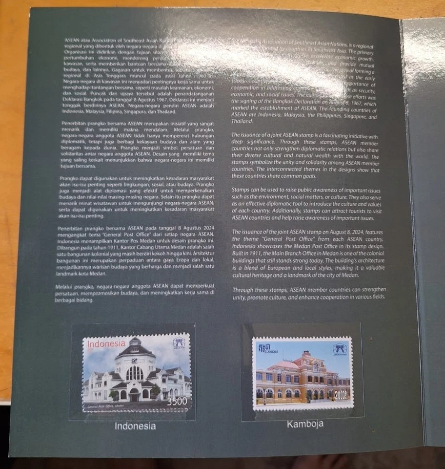 2024 Asean Pejabat Pos Besar Asean 10 countries GPO Stamp MNH set in Folder - Image 2 of 4