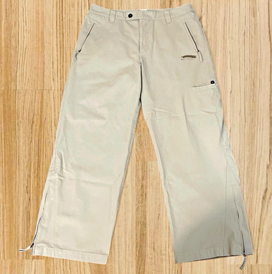 Vintage Y2K Adidas Trefoil Utility Cargo Pants w/ Ankle Zips Cream Color