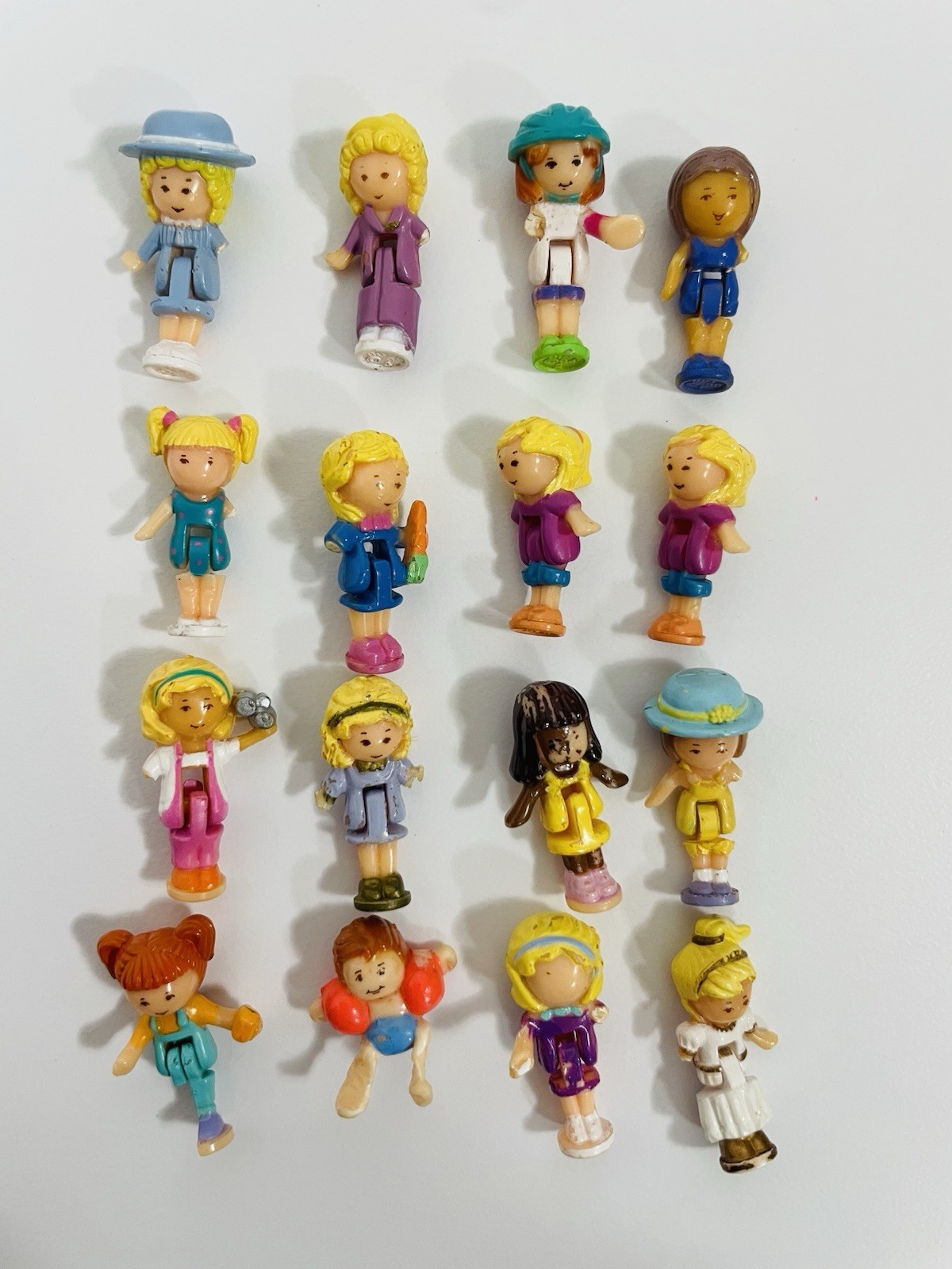 DAMAGED Vtg Polly Pocket Figure Lot Bluebird Girl Dolls Mini 1980s 1990s Compact