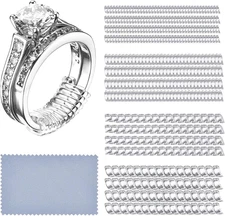 16 Pack Ring Sizer Adjuster for Loose Rings Women 4 Sizes Invisible Plastic Ring