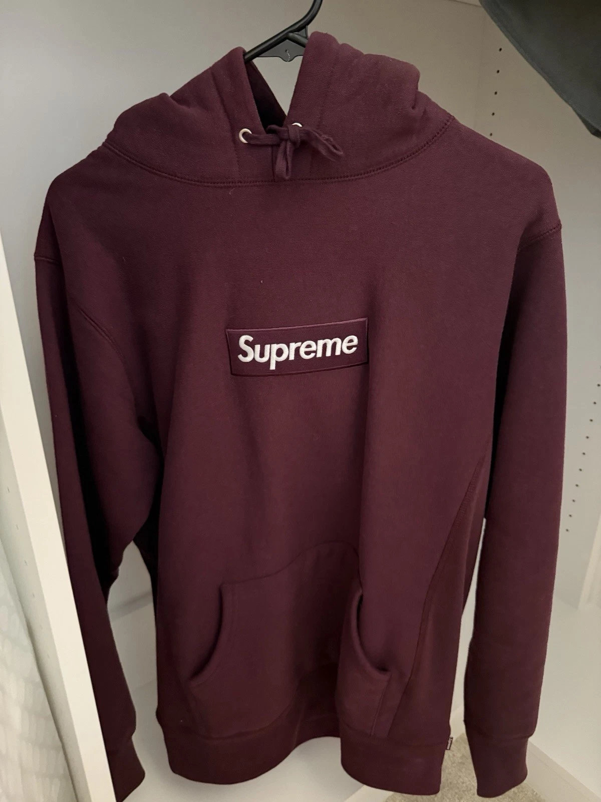 Sweat à capuche Supreme Box Logo Vin Rouge 2011 RARE Medium
