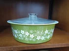 VTG Pyrex #664 Big Bertha 4Qt Spring Blossom Crazy Daisy Casserole Dish + LID