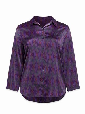 NWOT Women s Savage X Fenty Night Star Chaser Satin Sleep Shirt Top - 1X