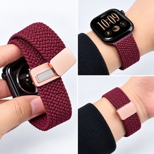 Nylon Braided Loop Band Magnetic Buckle Strap for Apple Watch 38-49mm
