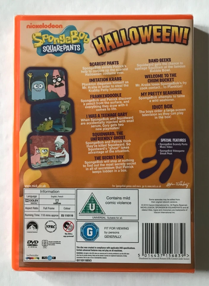 Spongebob Squarepants - Halloween! English/French audio versions. DVD region 2 - Image 2 of 2