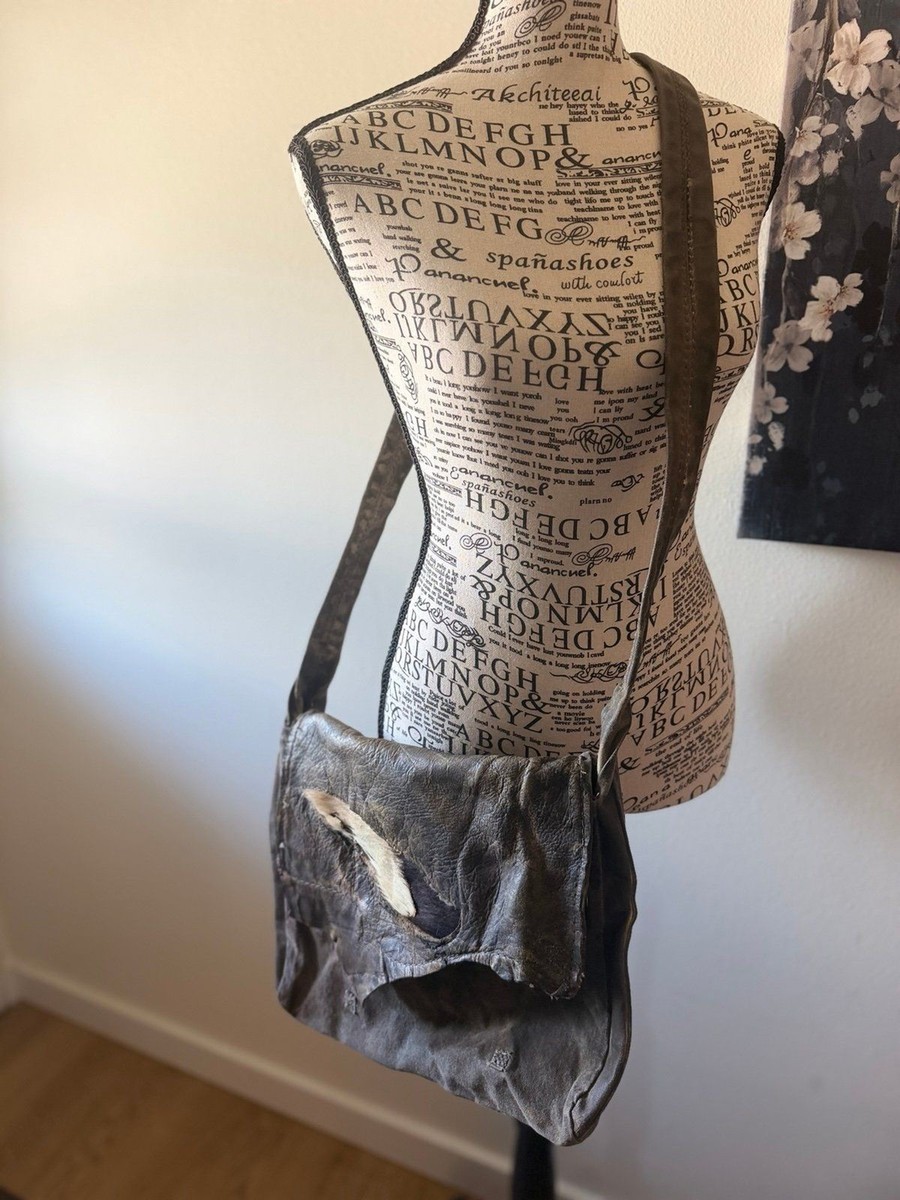 Handmade Distressed Leather Crossbody Bag