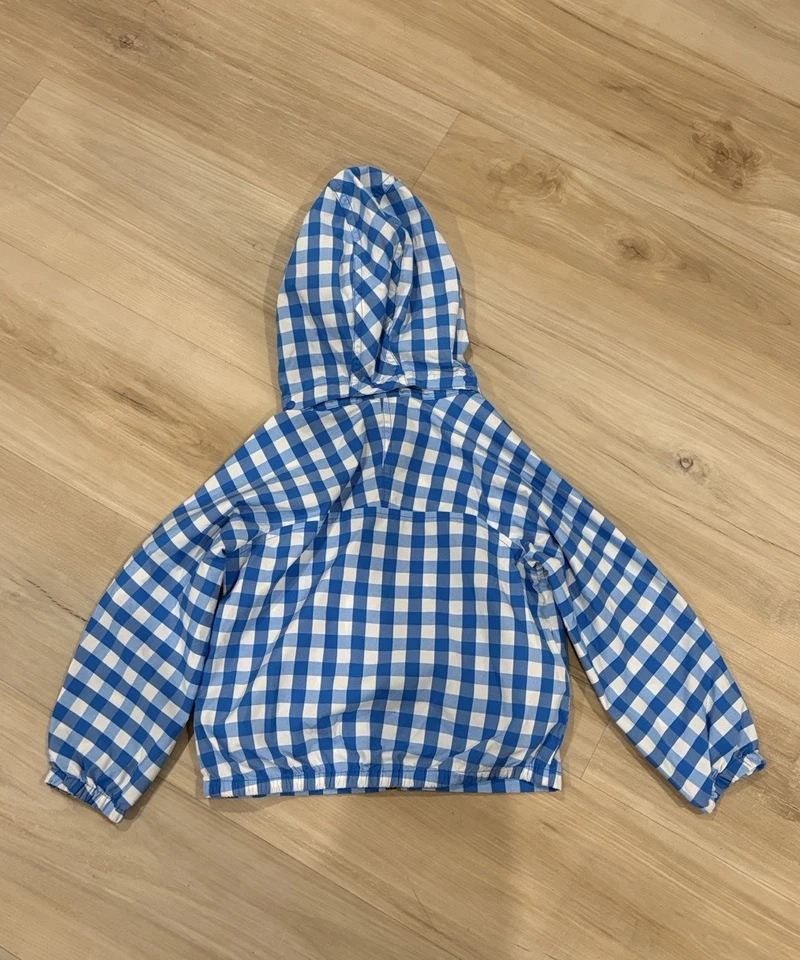 Chaqueta cortavientos Patagonia High Sun bebé 3T capucha extraíble guinga: azul Andes Foto 3 de 4