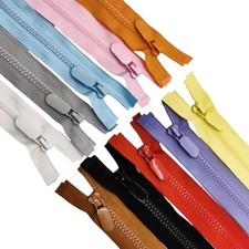 10PCS 5 Plastic Separating Zippers Colorful Resin Open end Zippers for Jacket...