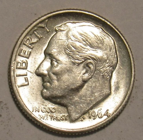 1964 D ROOSEVELT DIME , 90% Silver BU