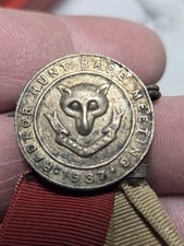 Old Vintage Rare 1937 Radnor Fox Hunt Club Pin Badge Ribbon Chester County PA