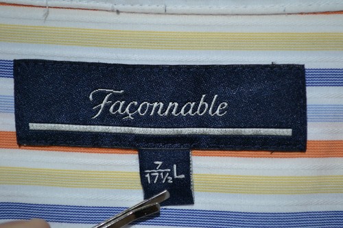 CAMISA DE VESTIR FACONNABLE 100% ALGODÓN, s 17,5 - 7 L, Rayas - Imagen 3 de 5