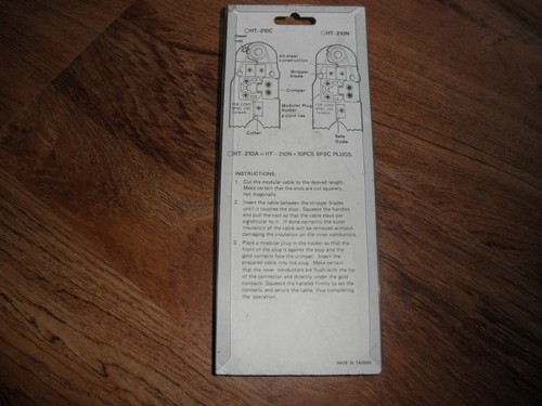 H-TOOLS 8 Contacts Outil de Sertissage de Fiche Modulaire pour RJ45 Pince à Sertir Bandes Coupe, HT-210N - Photo 2/5
