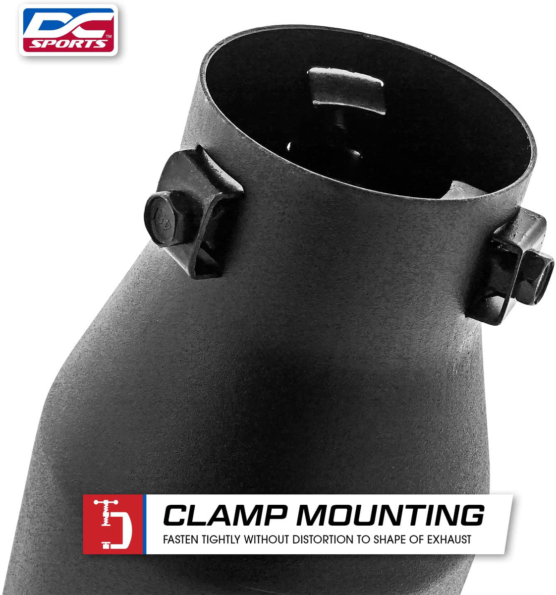 DC Sports EX-1012B Performance Bolt-On Resonated Muffler Slant Tip