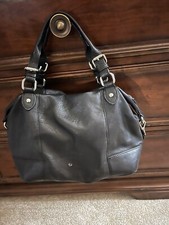 Olivia Harris - Black Leather Shoulder Bag Excellent Cond
