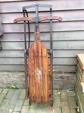 Vintage Wood Flexible Flyer 49.5” Junior Racer Snow Sled - Very Good