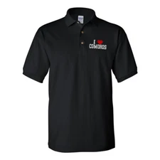 Polo Shirts for Men I Love Comoros Cotton Short Sleeves Golf Tees