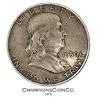 1950-D Franklin 90% Pure Silver 50C Half Dollar