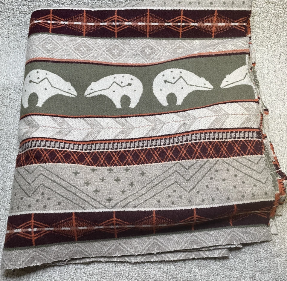 Pendleton Heartline Bear Native American Jacquard Fabric Remnant 66" x 75" 2 Yds - Image 3 of 4
