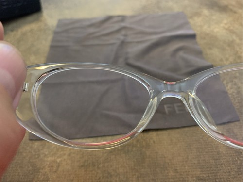 Fendi Eyeglasses Frames F907 000 White Clear Round Full Rim 49-17-135 - Picture 10 of 10