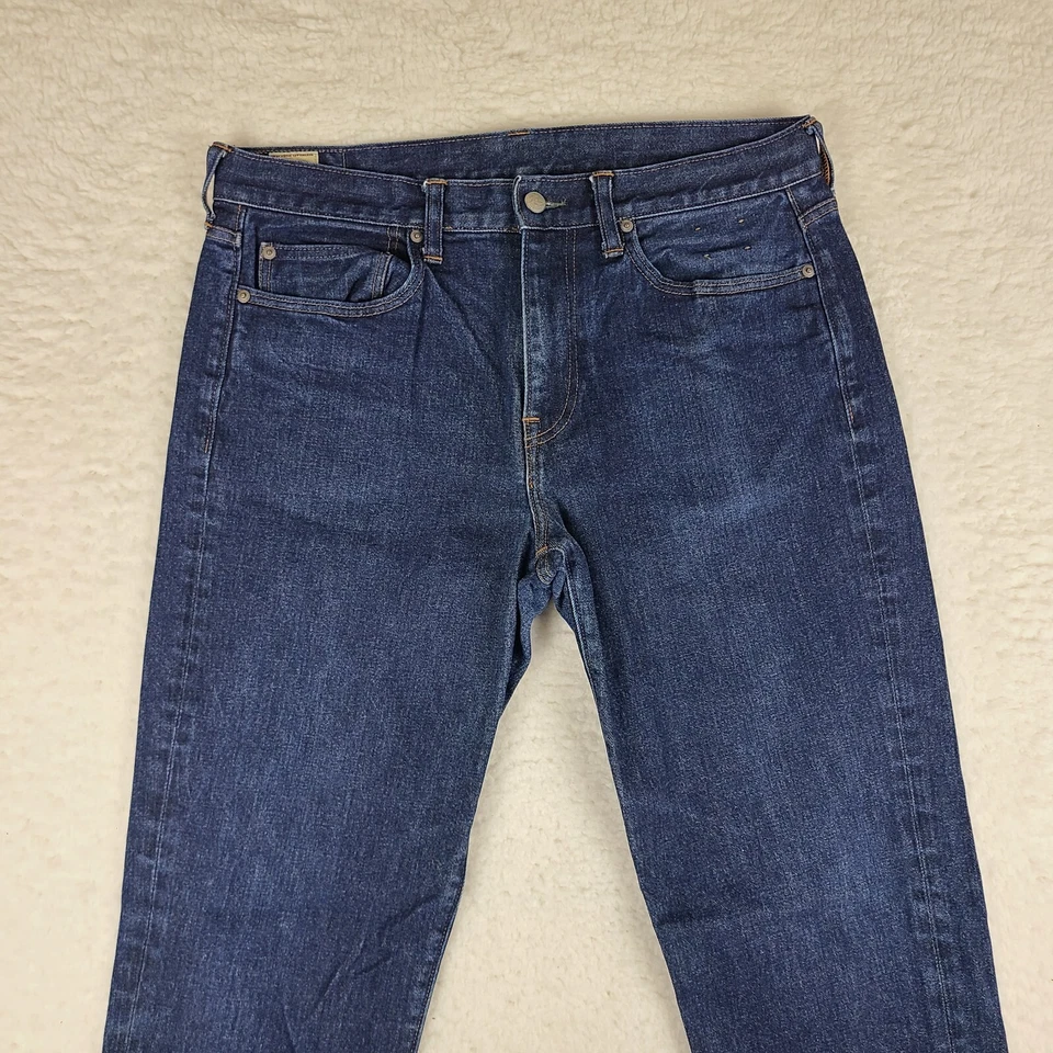 J Crew Jeans Mens 34x34 Blue 770 Slim Straight Kurabo Japanese Fabric Dark Wash - Image 2 of 4