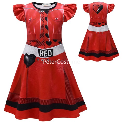 Descendants 4 Audrey Mal Costume Evie Mal Dress Girl Halloween Book Week Cosplay - Picture 9 of 45