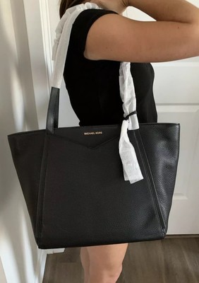 whitney large leather tote bag