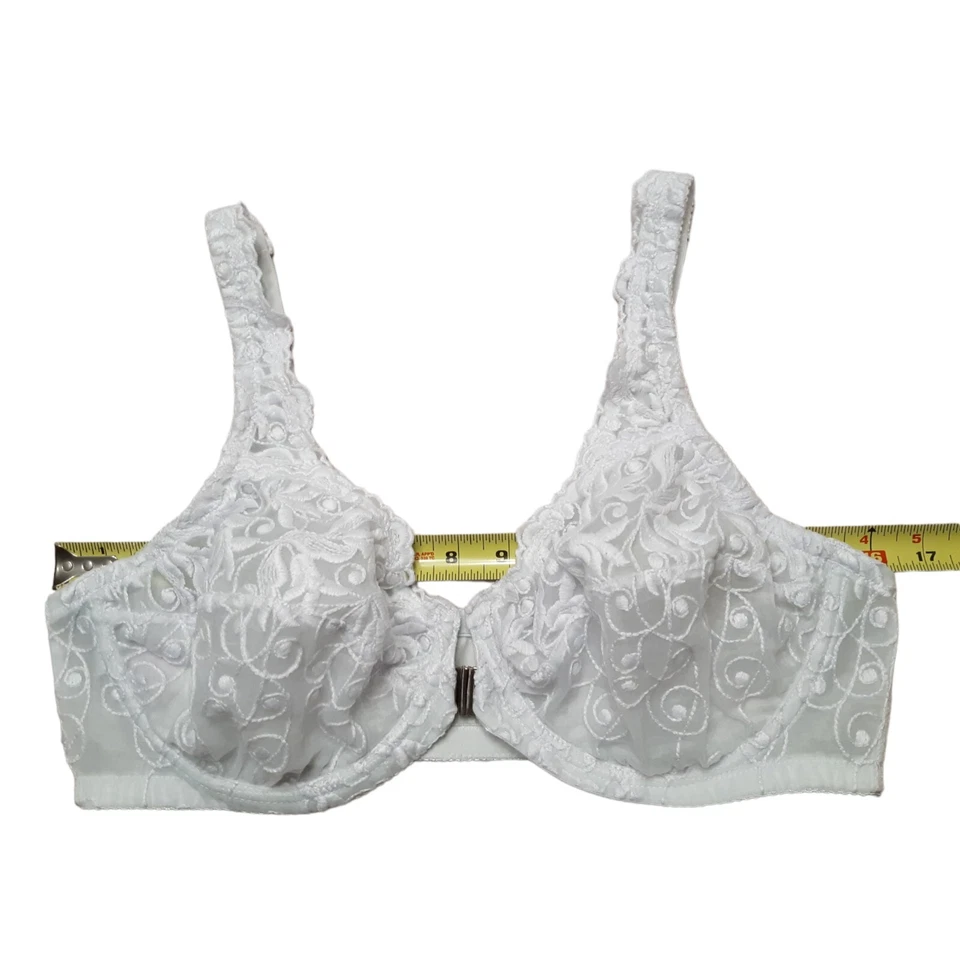 Sujetador Amoureuse para mujer 42B blanco minimizador con aros malla semi transparente cierre frontal Foto 3 de 4