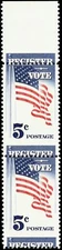 1249, Mint NH 5¢ Misperforated Error Pair - Register to Vote - Stuart Katz