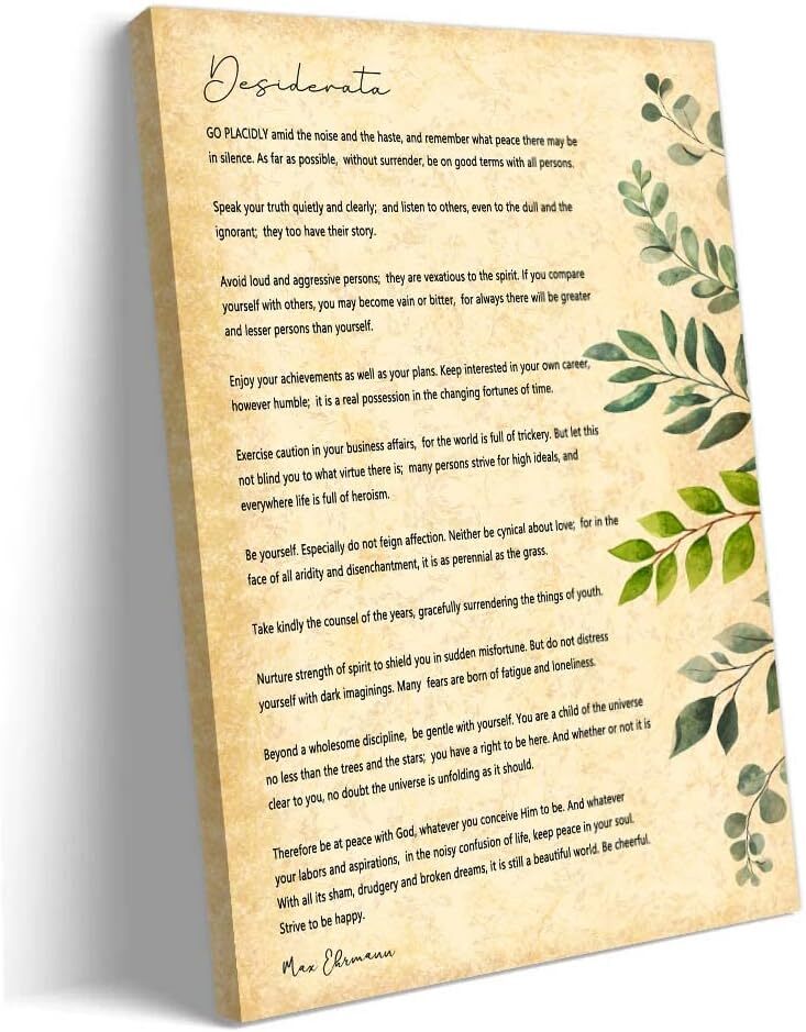 Desiderata Poem Framed Wall Art Print Motivational Poster Book Quotes Wall Art P