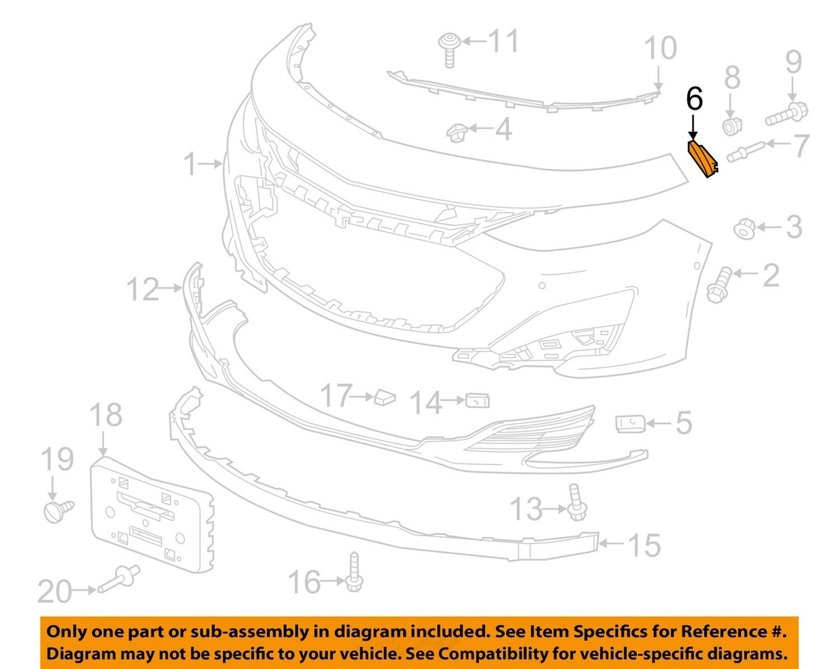GM OEM 16-24 Malibu Front Bumper Grille Bumper Components