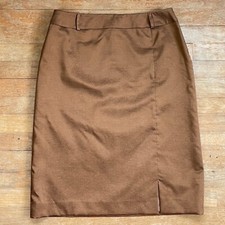 Vintage Copper Brown Skirt Size Large 31" Waist 1990s Made in Italy Poly Satin