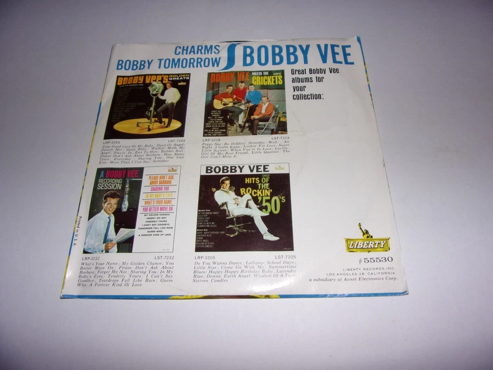 Bobby Vee: Charms / Bobby Tomorrow / 45 Rpm With Pic Sleeve 1963 VG+ - Imagem 2 de 4