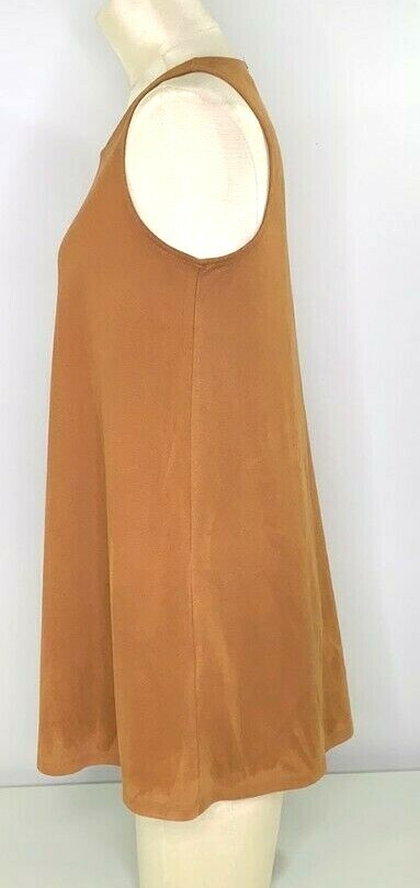 Forever 21 Women's Sz S Suede Slip Dress Brown Mini Aline Zip up | eBay