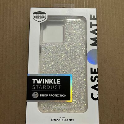 Case-Mate Apple iPhone 12 Pro Max Twinkle Stardust Gold Glitter 10ft Protection