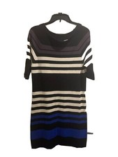 Allison Britney Womens Stripe Sweater Dress Multicolored Size XL