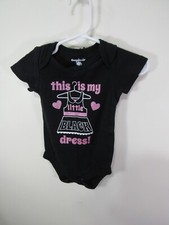 Garanimals Girls Creeper Size 12 Months Black Pink THIS IS MY LITTLE BLACK DRESS