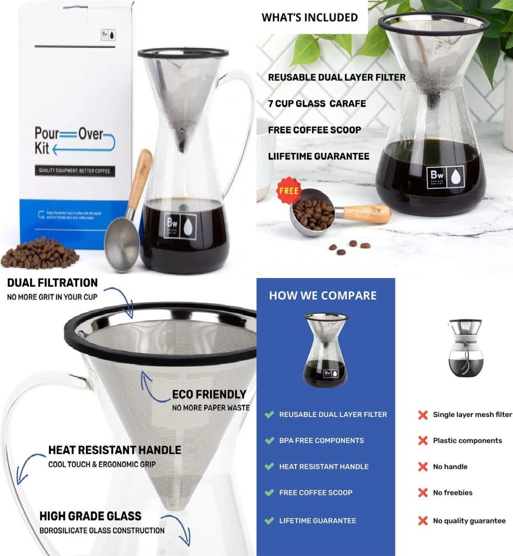 Pour Over Coffee Maker Set by Barista Warrior