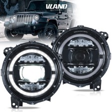 Vland Projector Led Halo Headlights Combo For Jeep Wrangler 2018-2025 Animation