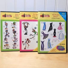 Amazing Designs Machine Embroidery CD-ROM Software Sewing With Nancy Bundle Lot