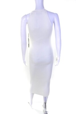 white ribbed halter neck dress Michael Stars Womens Sleeveless Bodycon Maxi Size S midi emerald green dress