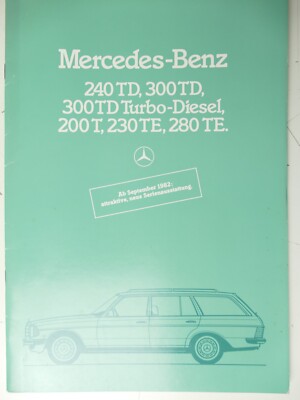 Mercedes Benz Catalogue Dealer Stamp 240TD 300TD 200T 230TE 280TE 20S FT-505