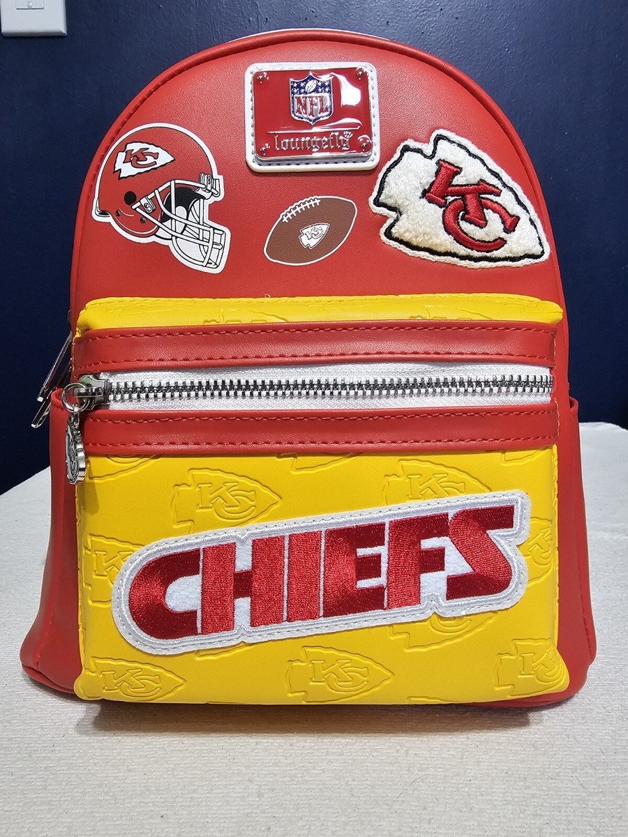 【Lounge Fly】NFL Kansas City Chiefs Patches Mini Backpack Loungefly NFL Kansas City Chiefs Patches Mini Backpack – FYE