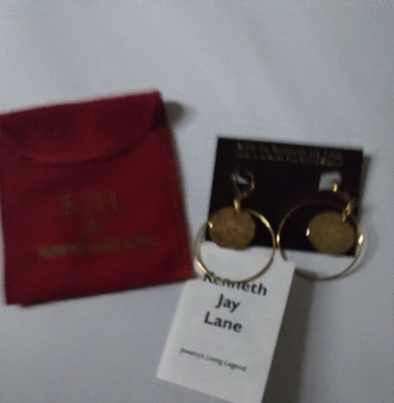 Kenneth Jay Lane KJL Hoop Dangle Goldtone Earring… - image 4